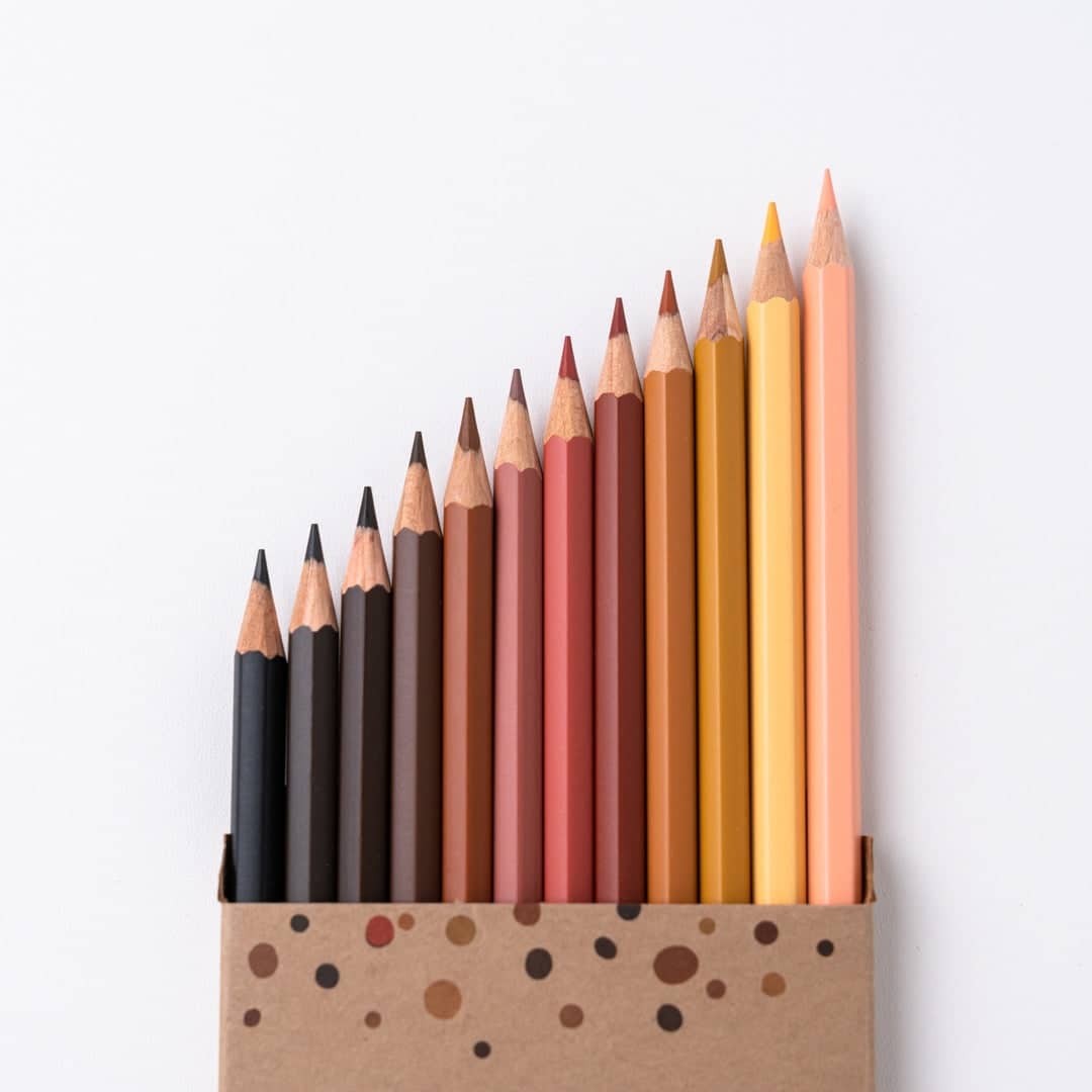 Skin tones colouring pencils 12 pcs - Hautfarben